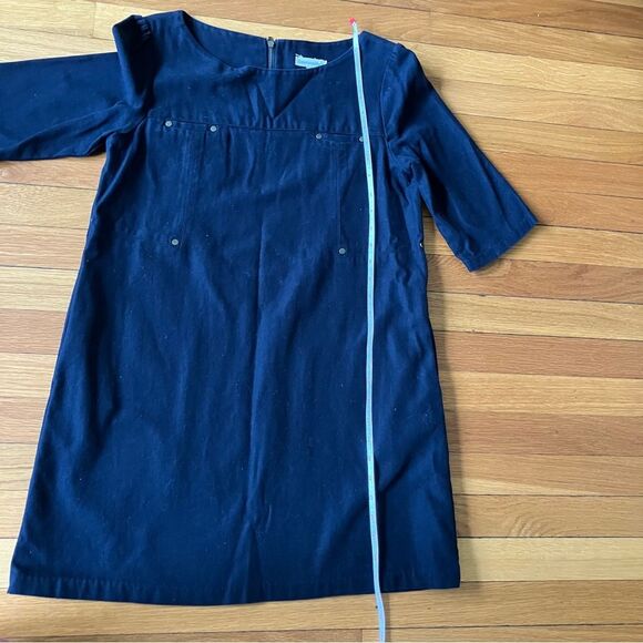 EmersonMade Black Cotton Twill Hardware City Classic Chic Shift Dress Tunic 6 - Picture 8 of 12